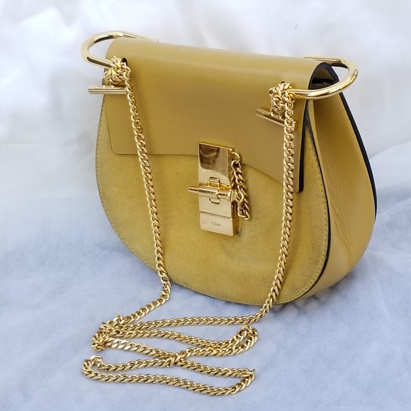Lovely Auth  CHLOE Drew small Crossbody Leather and suede bag - Picture 3 of 16